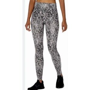 SPANX Womens Grey Snake Faux Leather Snake Shine High Rise Leggings M,NEW